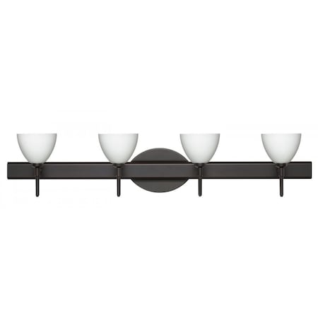 Besa Lighting Besa Divi Wall 4SW Opal Matte Bronze 4x5W LED 4SW-185807-LED-BR